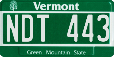 VT license plate NDT443