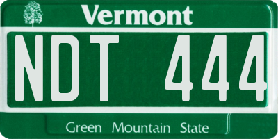 VT license plate NDT444