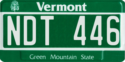 VT license plate NDT446