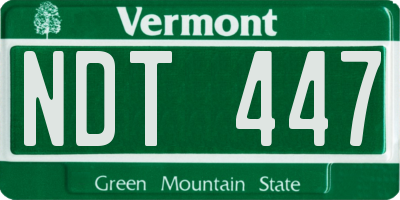 VT license plate NDT447