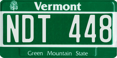 VT license plate NDT448
