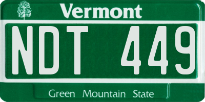 VT license plate NDT449