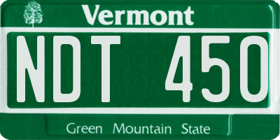 VT license plate NDT450
