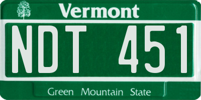 VT license plate NDT451