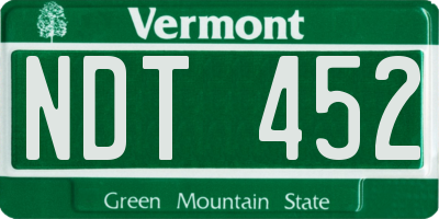 VT license plate NDT452