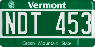 VT license plate NDT453