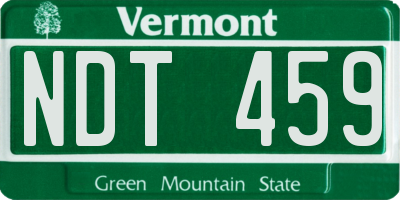 VT license plate NDT459