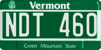 VT license plate NDT460
