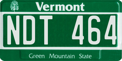 VT license plate NDT464