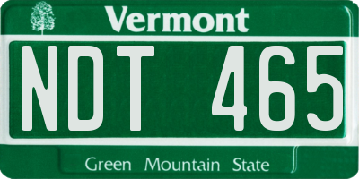 VT license plate NDT465