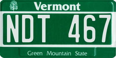 VT license plate NDT467