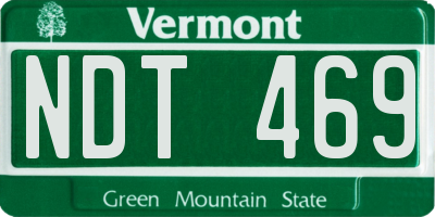 VT license plate NDT469