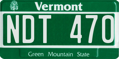 VT license plate NDT470