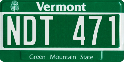VT license plate NDT471