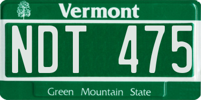 VT license plate NDT475