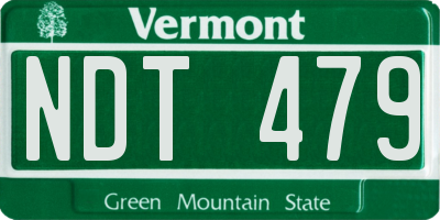 VT license plate NDT479