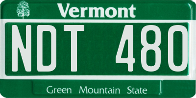 VT license plate NDT480