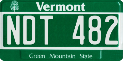 VT license plate NDT482