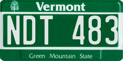 VT license plate NDT483