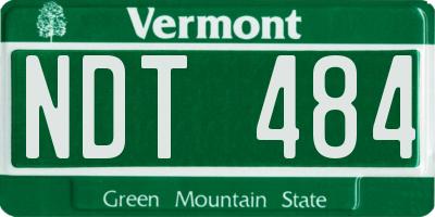 VT license plate NDT484