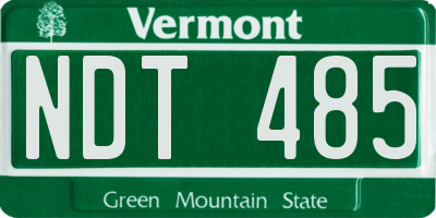 VT license plate NDT485