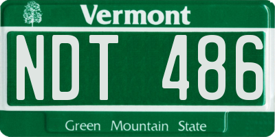 VT license plate NDT486