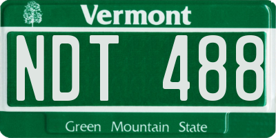VT license plate NDT488