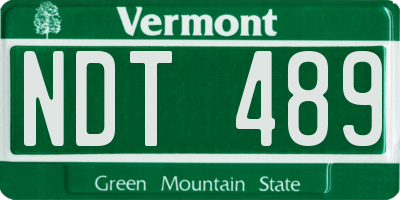 VT license plate NDT489