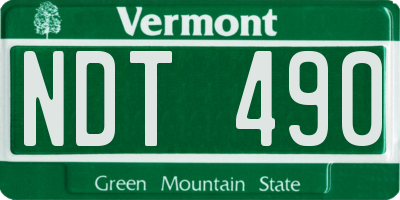 VT license plate NDT490