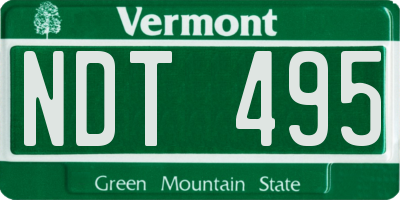 VT license plate NDT495