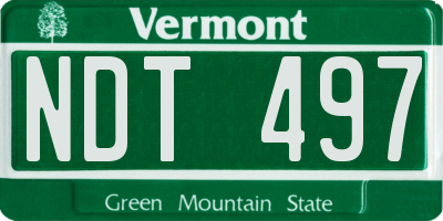 VT license plate NDT497