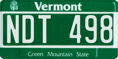 VT license plate NDT498
