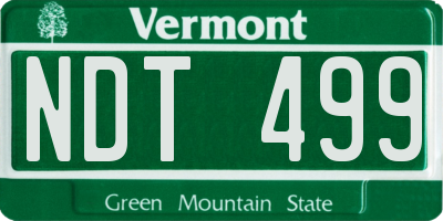 VT license plate NDT499
