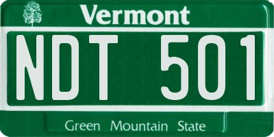 VT license plate NDT501