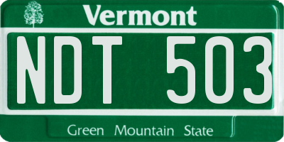VT license plate NDT503