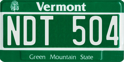VT license plate NDT504
