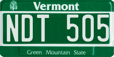 VT license plate NDT505