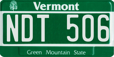 VT license plate NDT506