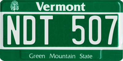 VT license plate NDT507