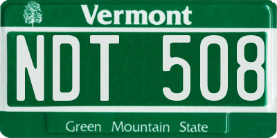 VT license plate NDT508