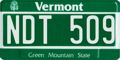 VT license plate NDT509