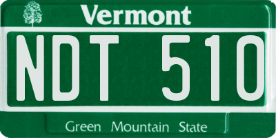 VT license plate NDT510