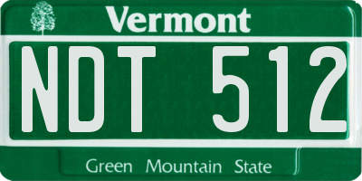 VT license plate NDT512