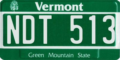 VT license plate NDT513