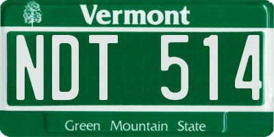 VT license plate NDT514