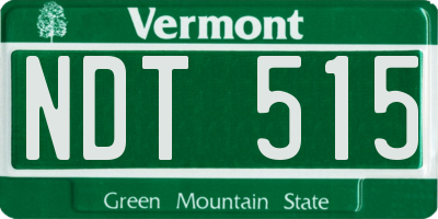 VT license plate NDT515