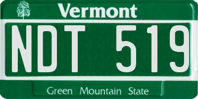 VT license plate NDT519