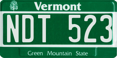 VT license plate NDT523