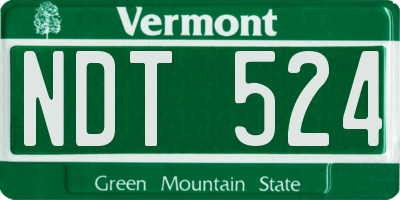 VT license plate NDT524