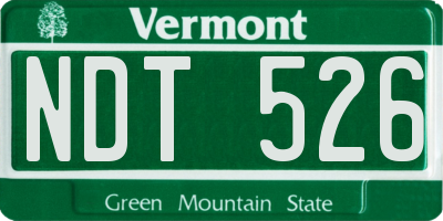 VT license plate NDT526